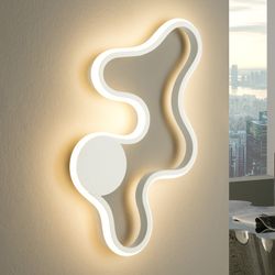 Lampada da parete/soffitto a led Marea in acciaio bianco, 47x5x27cm