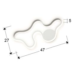 Lampada da parete/soffitto a led Marea in acciaio bianco, 47x5x27cm