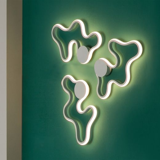 Weiße Marea Steel Led Wand-/Deckenleuchte, 47x5x27cm