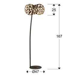 Narisa Rose Gold Plated Metal Floor Lamp with 5 lights, Ø47x167cm