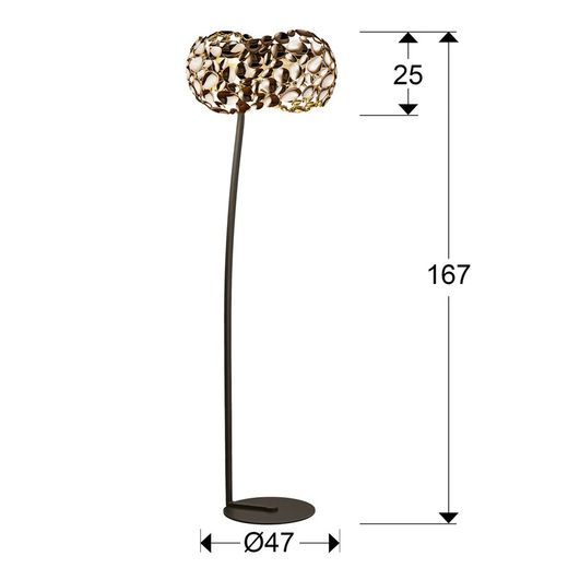 Narisa Rose Gold Plated Metal Floor Lamp with 5 lights, Ø47x167cm