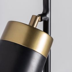 Schwarz/Goldene Stehlampe aus Eisen, 28x40x152cm