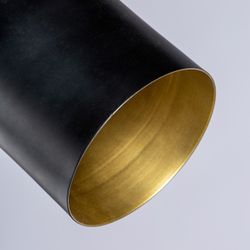 Schwarz/Goldene Stehlampe aus Eisen, 28x40x152cm