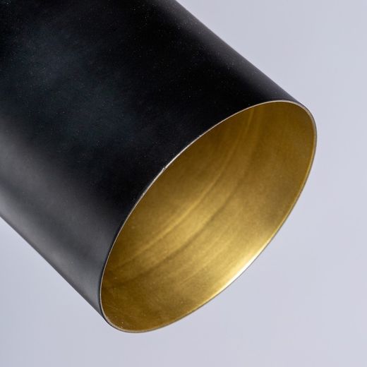 Schwarz/Goldene Stehlampe aus Eisen, 28x40x152cm