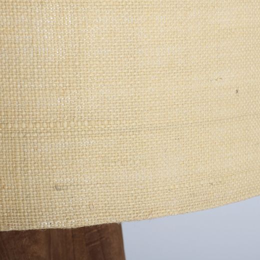 Lámpara de pie de madera de mango y lino en marrón y crema, 50 x 50 x 160 cm | Keale
