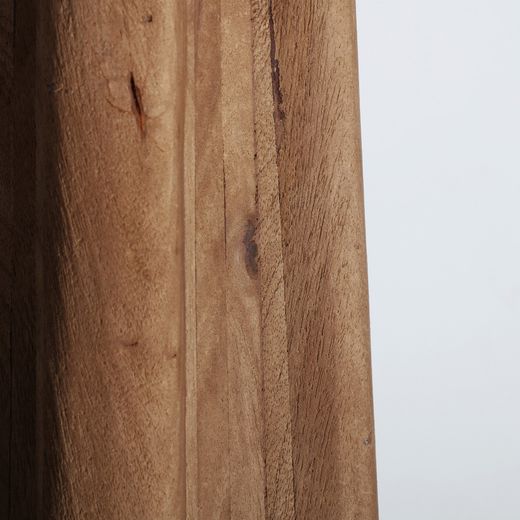 Lámpara de pie de madera de mango y lino en marrón y crema, 50 x 50 x 160 cm | Keale