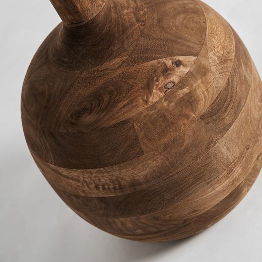 Φωτιστικό δαπέδου από ξύλο μάνγκο και γιούτα σε φυσικό και ανοιχτό καφέ, 35 x 35 x 192 cm | Gir