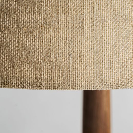 Golvlampa av mangoträ och jute i natur och ljusbrunt, 50 x 50 x 158 cm | Affe