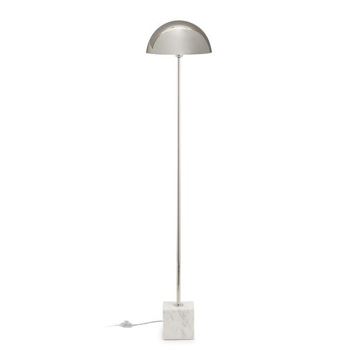 Stehlampe aus weißem Marmor und vernickeltem Metall, 30x15x150 cm