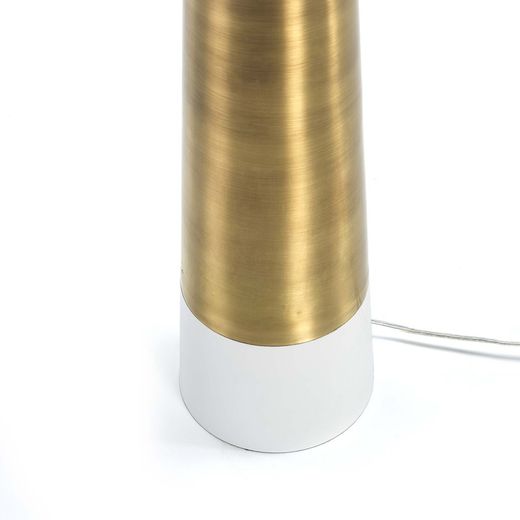 Wit/Goud Metalen Vloerlamp, Ø18x140cm