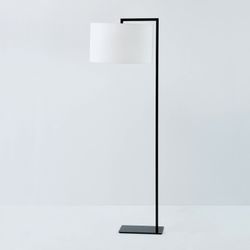 Lampada da terra in metallo nero, 20x35x170cm