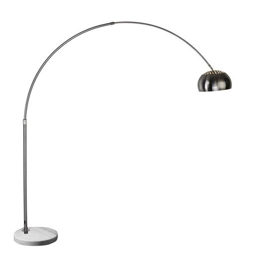 Lámpara de pie de metal y mármol en blanco, 180 x 38 x 214 cm | Ar