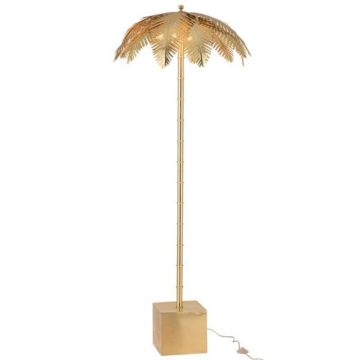 Floor Lamp Coconut Leaves Steel Gold