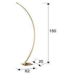 Arcus Gold Led Metal Floor Lamp, 20x62x150cm