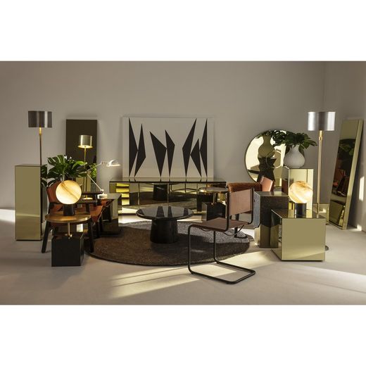 Gold and Silver Metal Floor Lamp, 28x54x158 cm