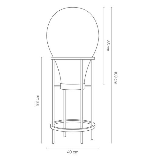 Stehleuchte mod. Hatann-smoky D40-H108