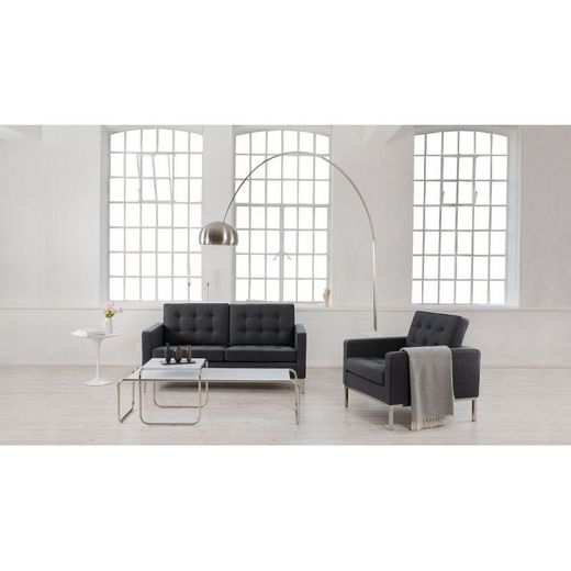 New Arc Big Floor Lamp in Silver Metal, 32x230x230 cm