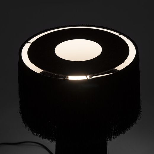 Lampe de table avec tissu noir, 25x25x38 cm