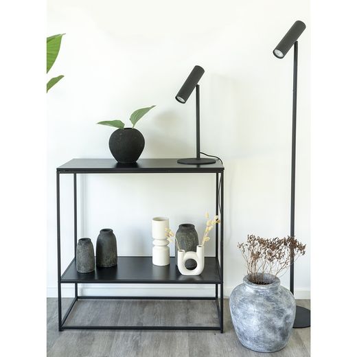 Lampe de table en acier noir, 20 x 20 x 47 cm | Paris