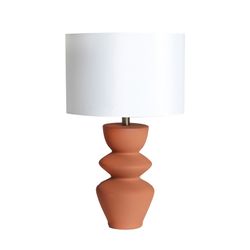 Lampe de table en céramique couleur argile, 38 x 38 x 64 cm | Hasna
