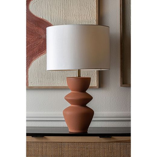 Lampe de table en céramique couleur argile, 38 x 38 x 64 cm | Hasna