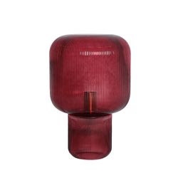 Lámpara de sobremesa de cristal en burdeos, 27 x 27 x 42 cm | Sira