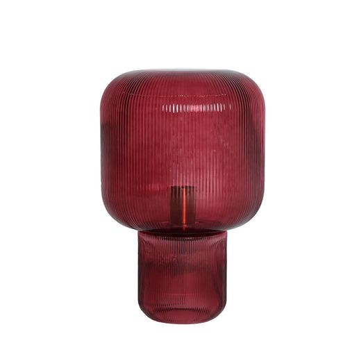 Lámpara de sobremesa de cristal en burdeos, 27 x 27 x 42 cm | Sira