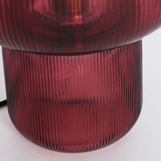 Lámpara de sobremesa de cristal en burdeos, 27 x 27 x 42 cm | Sira