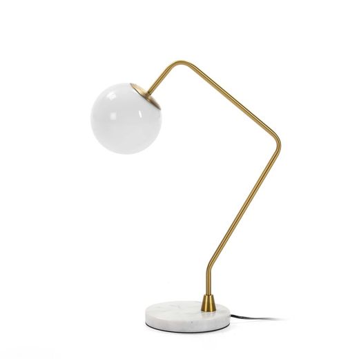 Lampe de table en verre, marbre et métal, 40x21x57 cm