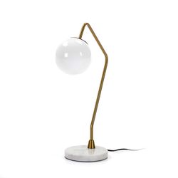 Lampe de table en verre, marbre et métal, 40x21x57 cm