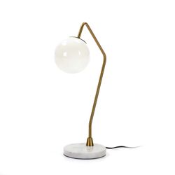 Lampe de table en verre, marbre et métal, 40x21x57 cm