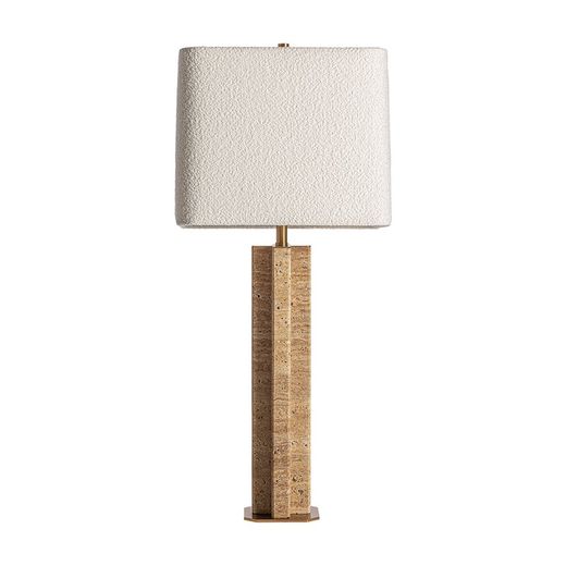 Bordlampe i beige jern, 34 x 34 x 80 cm
