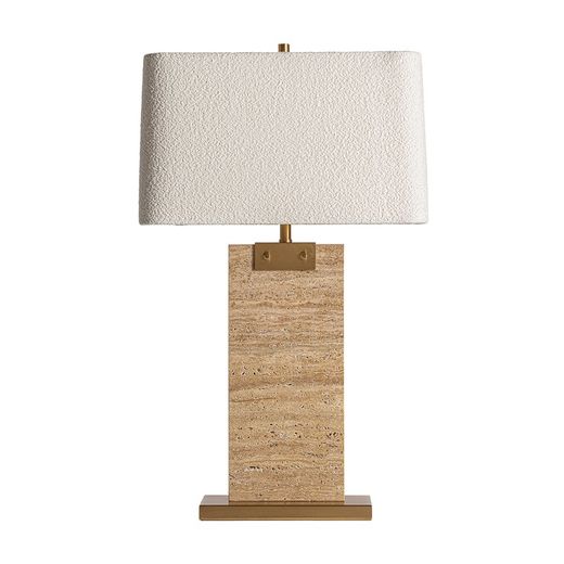 Bordlampe i beige jern, 47 x 26 x 78 cm