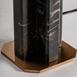 Lampe de table en fer noir, 34 x 34 x 80 cm