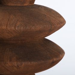 Lámpara de sobremesa de madera de mango y lino en marrón y beige, 40 x 40 x 67 cm | Shama