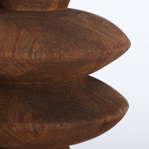 Lámpara de sobremesa de madera de mango y lino en marrón y beige, 40 x 40 x 67 cm | Shama