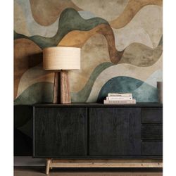 Lámpara de sobremesa de madera de mango y yute en marrón y beige, 40 x 40 x 67 cm | Keale