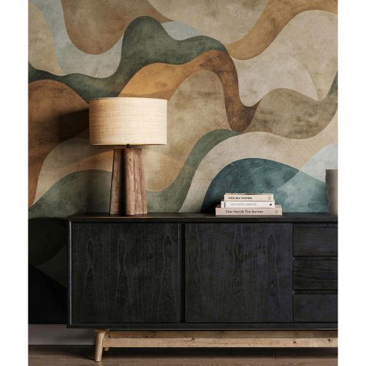 Lámpara de sobremesa de madera de mango y yute en marrón y beige, 40 x 40 x 67 cm | Keale