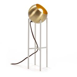 Table lamp in gold and white metal, 15x15x46 cm