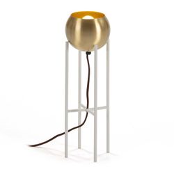 Table lamp in gold and white metal, 15x15x46 cm