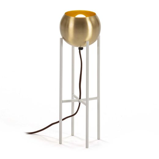 Table lamp in gold and white metal, 15x15x46 cm