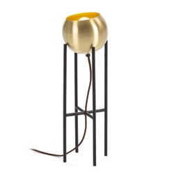 Lampe à poser en métal doré et noir, 15x15x46 cm
