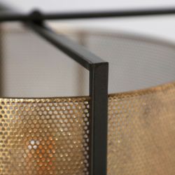 Lámpara de sobremesa de metal en dorado y negro, 25 x 25 x 41 cm | Haimie