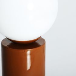 Lámpara de sobremesa de metal en marrón y mostaza, 15 x 15 x 46 cm | Manarola