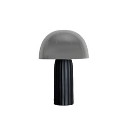Lámpara de sobremesa de metal en negro y gris, 24 x 24 x 35 cm | Valhesa