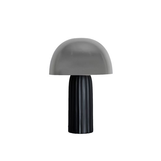 Lámpara de sobremesa de metal en negro y gris, 24 x 24 x 35 cm | Valhesa