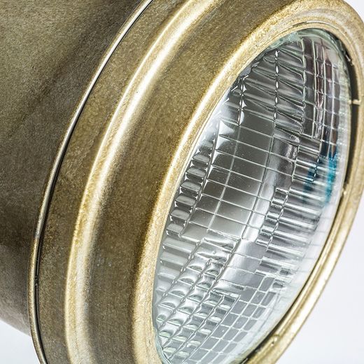 Metalowa lampa stołowa w kolorze postarzanego złota, 27 x 24 x 64 cm | Hejka