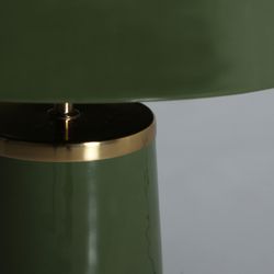 Lámpara de sobremesa de metal en verde oscuro y dorado, 34 x 34 x 49 cm | Arosa