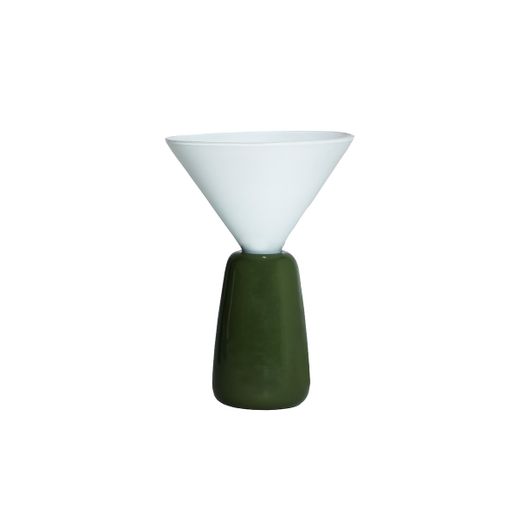 Lámpara de sobremesa de metal en verde y blanco, 27 x 27 x 40 cm | Montalcino