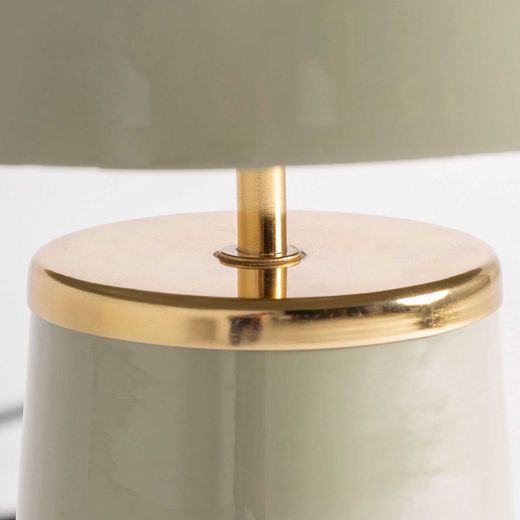 Lámpara de sobremesa de metal en verde y dorado, 34 x 34 x 49 cm | Arosa